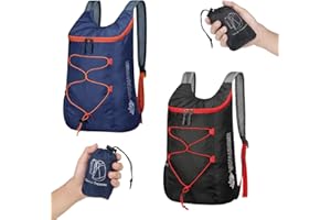 Feibmir 2 Ultra Lightweight Foldable Backpacks,Water Resistant Hiking Daypacks,Packable Rucksacks for Men Women Kids Travelling Outdoor Camping Climbing Cycling Walking