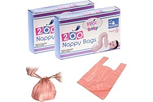 MAX SOLUTIONS Bolsas desechables con asa de lazo para pañales y pañales perfumados perfumados para bebés (2 paquetes (400 bolsas))