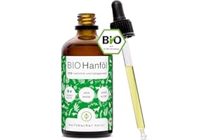 Bio Hanföl für Hunde und Katzen 50ml I 100% Natürlich und Kaltgepresst - Unterstützung für Fell & Haut durch Omega 3-6-9, Beruhigungsmittel für Hunde - DE-ÖKO-060