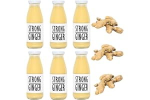 PRESSUICE Fresh Strong Ginger Juice not from concentrate | 6 bottles pack x 240 ml Vege Juice NFC | Pressed Ginger Semi Sweet Drink | No added Sugar | Natural Sugar Free Press Juice | Soft drinks