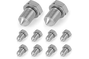 lalago 10 Piezas Tapón Drenaje Aceite con Anillo de Sellado de Sellado M14x1,5, Tapón Roscado Colector Aceite del Coche, Tapón de Descarga Compatible con VW Audi Seat Skoda N90813201 N90813202