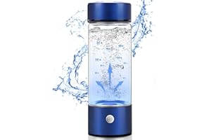 bestyks 420 ml bouteille d'eau à hydrogène, machine portable de ioniseur d'eau à hydrogène, verre à eau riche en hydrogène - tasse de santé pour voyages domestiques (paon bleu)