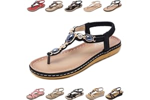 QJJQ Sandali Donna Estive Eleganti Infradito Comodi Strass Bohemia Flip Flop Spiaggia Piatti Scarpe