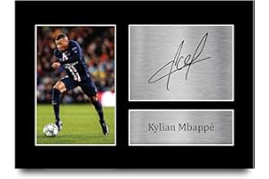HWC Trading Kylian Mbappe A4 Ungerahmt Signiert Gedruckt Autogramme Bild Druck-Fotoanzeige Geschenk Für Paris Saint-Germain Psg Fußball Fans