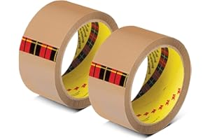 Scotch 3M BOPP Packaging Brown Tape (Tan) | 48mm x 50 Meter | Pack of 2 | for Packaging, Decorating and DIY