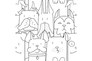 ATLAS CERAMICS Oh My Dog - Dog Pattern Porcelain Wall and Floor Tile 250mm x 250mm Box of 16 Tiles = 1 metre