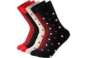 Balseti Calcetines Mujer, 6 Pares, Algodón Suave, Estampados Rayas y Lunares, Talla Única (35-41)
