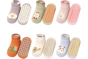 Adorel Skarpety antypoślizgowe kapcie z podeszwą domową dla niemowląt 6 sztuk