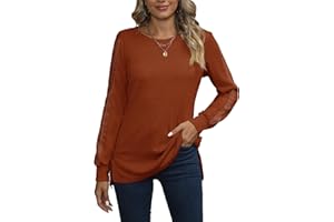 Sampeel Womens Long Sleeve Tops Ladies Lightweight Jumpers Puff Sleeve Sweatshirts