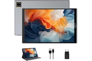 JUSYEA Tablet Android 10.1 Pulgadas Android 10 RAM 4GB + ROM 64GB, SD/TF 128GB, WiFi, Bluetooth, Octa Core, Google GMS Tablets Pantalla FHD, Batería 6000mAh con Funda, Silver