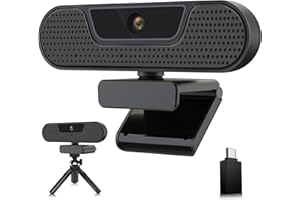 VIZOLINK W4GS 2K Webcam con Micrófonos, HD Webcam 1080P 60FPS, Cancelación de Ruido, Enfoque Automático, Corrección de Luz, Plug & Play, Cámara Web para Conferencia, Transmisión en Vivo y Aprendizaje