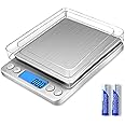 Nabelisen Grams Scale Ounce Mini Scale, 3000g by 0.1g Accuracy, Digital Food Kitchen Durable Scale for Baking,Jewelry, Herbs, Seasoning,9 Units Conversion,Tare Function, Trays Included,Silver