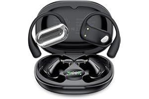 EUQQ Open Ear Headphones - 5.4 Bluetooth Earphones for Running, Ultra Comfort Sport Open Ear Buds, Stereo Sound Earbuds Wireless, IPX6, 40H Playtime