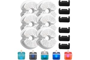 AONBOY Filtri Fontanella per Gatti, 6 Pezzi di Filtro a Carbone + 6 Pezzi di Filtro in Spugna, Filtro Fontana per Gatti in Plastica F2