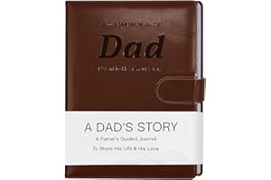Miaikoe Dad's Life Story Journal with 250+ Prompt Questions, Family Keepsake Book for Dad to Share His Memories for Birthday Father's Day Christmas (Brown)