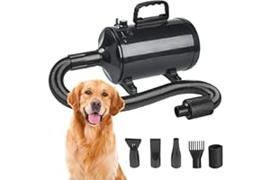 Hoapin Secador de Pelo para Perros Mascotas 3200W/4.3HP, Perro Pelo Secador Profesional Temperatura Ajustable de 35 ℃ a 70 ℃