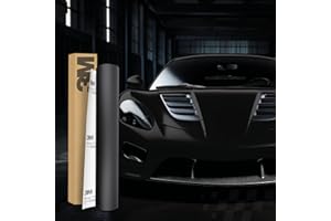 FINEST FOLIA Lámina de Car Wrapping 3M 2080 30 x 152 cm Lámina Autoadhesiva para Coche Motocicleta Barco Lámina Protectora de Pintura 3D con Canales de Aire para Forrar (M22 Negro Profundo Mate)