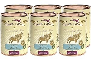 Terra Canis Bufalo, miglio, papaia & pomodoro - Alimento umido Classic, 6x400g I Alimento premium per cani con ingredienti di autentica qualità human-grade al 100% I ipoallergenico & gluten-free