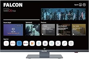 FALCON WORLD CLASS TECHNOLOGY Falcon 19 inch TV WebOS SMART TV Wifi Camping – 12V/24V, Integrated DVD Player, Bluetooth 5.0, USB, Streaming, Freeview, Netflix, Prime Video, pitch perfect Television for Campervan, Motorhome IPTV