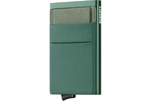 DUGRAFT Korthållare Slim Pop-Up Plånbok med Pengaficka Minimalist RFID Blocking Metal Credit Card Case för Män, Midnattsgrönt