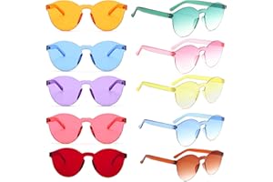 Yomaido Heart Shaped Party Glasses 10 Packs,Love Heart | Retro Round Rave Funcky Sunglasses, Multipack Eyewear for Party Festival Accessories for Adults & Kids