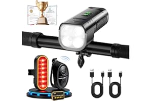 LEDSUUEI 100% Super Lumiere Velo Avant et Arriere: 【Nouvelle Version 130% Plus Lumineuse】 4400mAh Lampe Velo 3+8 Modes Éclairage & IPX6 Étanche, Lumiere Velo pour Camping Randonnée Réparation Voiture
