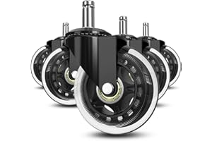 Soontrans Roulette pour Chaise de Bureau, 11x22 mm, Aucun Bruit, Glisse Très Bien, Aucun Abîmer Parquet, Aucune Trace Sur le Sol, Roulettes Chaise de Bureau pour Soit le Sol Moquette Parquet Carrelage