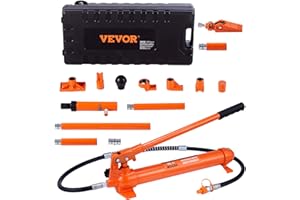 VEVOR Hydraulischer Wagenheber Luftpumpe 12 t, Lufthydraulischer Heber 135 mm Hub Rot, inkl. 100/195 / 300/500 mm Verlängerungsstange, Elektrostatisches Pulversprühen Autoreparatur Werkstatt