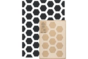 NAKLEO Pochoir Mural pour Peinture Grand Format 59x95cm, Modèle Répétitif en Plastique, Réutilisable, Rayon de Miel Hexagone Géométrique, DIY Bricolage Artisanat Décoration a Peindre