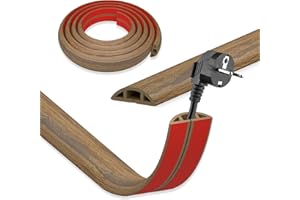 DIKARIYA DIKARYA - Canalina per cavi, effetto legno, autoadesiva, 3 cm x 10 m, mini flessibile, piccola canalina per cavi da pavimento, per esterni, ponte per cavi flessibile, copertura per cavi, condotto per