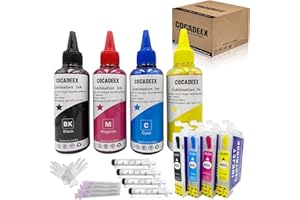 COCADEEX 603XL Sublimationstinte Nachfüll-Kits kompatibel mit Ep Expression Home XP-2100 XP-2105 XP-3100 XP-4105 XP-4100 XP-3105 Workforce WF-2830 WF-2835 WF-2850 WF-2810 Drucker