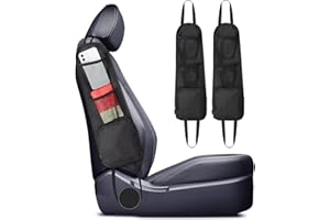 ChAusa 2 Pièces Organisateur Latéral de Siège Accessoire Voiture,Organisateur Voiture Rangement,Voiture Accessoire Voiture Interieur pour Tous Les Sièges D'auto de Avant pour Voitures,Camions(Noir)