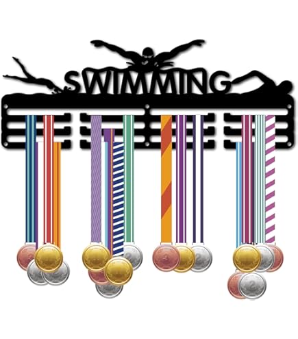 Porta Medaglie Per Nuoto - Appendiabiti Con Scritta 'SWIMMER', Supporto Da Parete Per Oltre 60 Medaglie - Foto 8