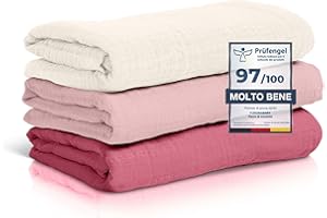 Furora BABY Lange Bebe 80x80 cm, chiffon morbido in cotone biologico Oeko TEX 100 + GOTS | Mussola fasciatura lavabile a 60 ° (Flower)