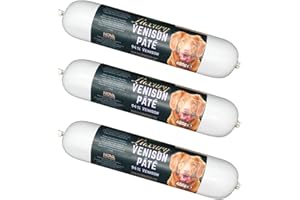 Paddock Farm - Dog Food Venison Pate Tube Pack Of 3x 400g. Single Protein Wet Dog Food Pate For Dogs With Natural Ingredients & High Meat Content. Treat Pet Food For Adult Dogs