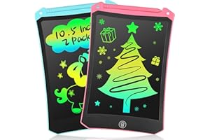 ‎HAPPYMATE 2 Packs LCD Schreibtafel für Kinder, Zaubertafel 10,5 Zoll, Umweltfreundlich Heller Bunten Schrift Pad Lernspielzeug, Geschenke für 3-8 Jährige Mädchen Jungen