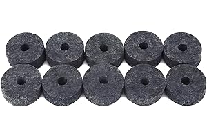 DILWE Almohadillas de Fieltro para Platillos, 10 Piezas Almohadillas Engrosadas de Protección Silenciosa para Batería de Jazz, Evita el Contacto Metal con Metal, Incluye Arandelas (Gris)