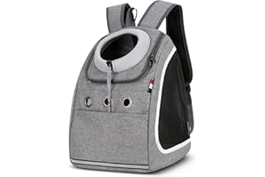 ALLSOPETS Haustier Hunde Rucksäcke Tragbar Transport Rucksack Reisen Tragetasche für Haustiere Reisen Atmungsaktive Tagesrucksack für Große Katzen Kleine Hunde (Hellgrau)