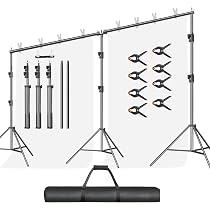 Support Toile De Fond Photo T-Forme 260x150cm Réglable Avec Trépied Et Pinces - LEADZM