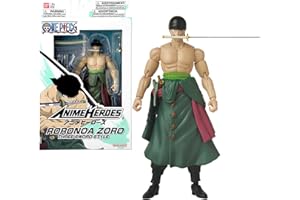 BANDAI - Anime Heroes - One Piece Figur - Lorenor Zorro 17 cm Three Sword Style - Offizielle Lizenz One Piece - Bewegliche Manga Figur Zorro 3 Schwerter - Spielzeug für Kinder ab 4 Jahren - 37052