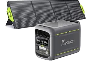 FOSSiBOT F1800 Bärbart Elaggregat Med 200W Solpanel, 1024Wh LiFePO4 Batteri Portable Power Station, 1800W AC 230V Solgenerato