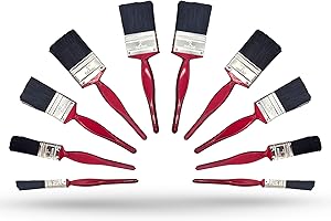 ZYBUX - 10pc Professional Paint Brushes with No Loss of Bristle Paintbrush Heads 5 Piece Pack Set, Studio Craft & Technique