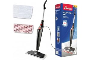 Vileda Steam Plus XXL, stor ångmopp, inga kemikalier behövs, hygienisk rengöring, idealisk för större ytor, bred ångtvätt för