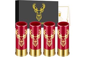 LKKCHER NOVELTY Lot de 4 Verres à Shot en Forme de Tête de Cerf avec Boîte Cadeau, Cadeaux de Fête de Mariage, Anniversaire, Fête des Pères, Cadeaux de Chasse au Cerf, Petites Tasses à Shot, 45ml, Plastique, Rouge