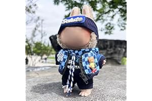 Yawdil Mignon Mini Poupée en Peluche Vêtements Tenue Seulement Vêtements Accessoires pour 17cm Labubu Poupées Pull À Capuche Vêtements DIY Enfants Cadeaux