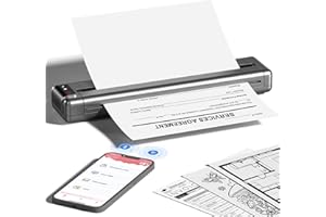 Odaro Q302 Portable Printer, 300DPI Inkless Printer, Wireless Printer with WiFi, Bluetooth, USB Connectivity, Compatible with Android,iOS Phone & Laptop for Travel, Home, Offices（A4、A5、B5、Letter）