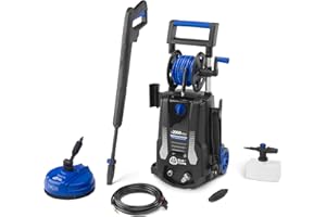 AR Blue Clean Nettoyeur Haute Pression e-2000 HRD avec sonde de Débouchage pour Canalisations et Patio Cleaner (2000 W, 150 bar, 440 l/h)