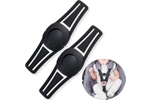 VYZUTR 2pcs Fibbia Gancio Cintura Seggiolino Auto Bambino, Dispositivo di Sicurezza Seggiolino Auto, Impedisce al Bambino di Togliere le Braccia Dall’imbracatura, per Seggiolini e Passeggino (Nero)