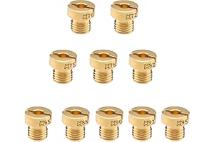 PYROCLASIA 10 Pezzi Getti Carburatore Massimo M6 70-95mm per Dellorto PHBG 12 e 17.5 VHBT Ugelli Carburatore di Taglia 70, 72, 75, 78, 82, 85, 88, 90, 92, 95 per Motori Moto,Scooter Sotto