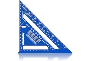 JEEZAO Squadra da Falegname in Lega di Alluminio 7 Pollici Metrico,90 Gradi Righello Triangolare da Carpentiere Ispessito (blau)